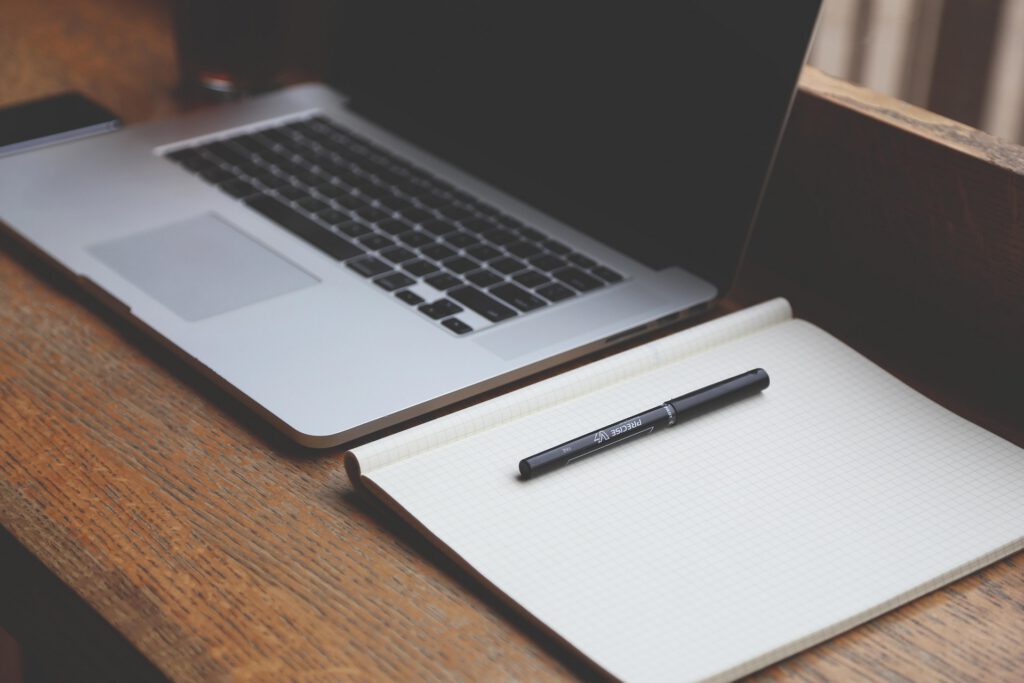 laptop on a desk